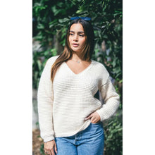 Load image into Gallery viewer, 2311 V Neck Textured Sweater 8Ply Knitting Pattern