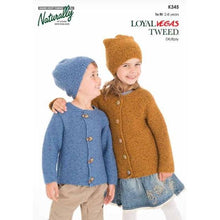Load image into Gallery viewer, 8Ply / DK Patterns for Babies &amp; Children K345 Unisex Cardigan &amp; Beanie (2 - 8 years)
