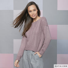 Load image into Gallery viewer, #6092-33 Fancy Stitch Jumper in Katia Silky Lace at Katia.com