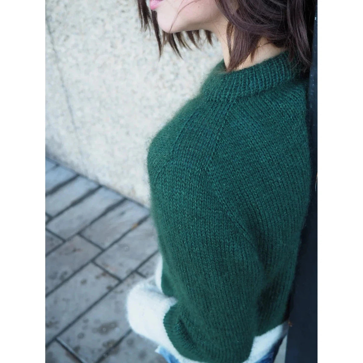 Contrast pattern sweater cardigan main image 1