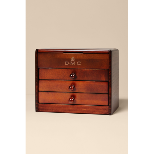 DMC Vintage Wooden Chest with 120 DMC threads at Knitnstitch