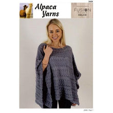 Load image into Gallery viewer, Garment and Accessory Patterns for Fusion Sulco Yarn 2429 - Seamed Lace Poncho