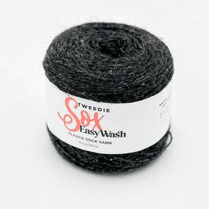 Tweedie Easy Wash Sox Alpaca 4Ply Sock Yarn Charcoal Tweed 