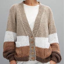 Load image into Gallery viewer, 772 Bates Ladies 4 Colour Striped Cardigan Pattern