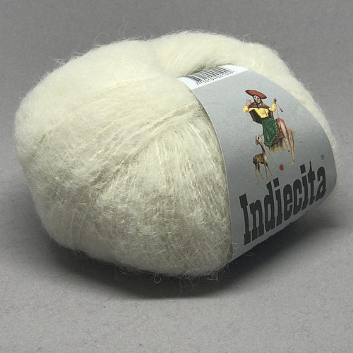 Indiecita Baby Suri Silk Brushed Alpaca Yarn Cream - dyelot 212777