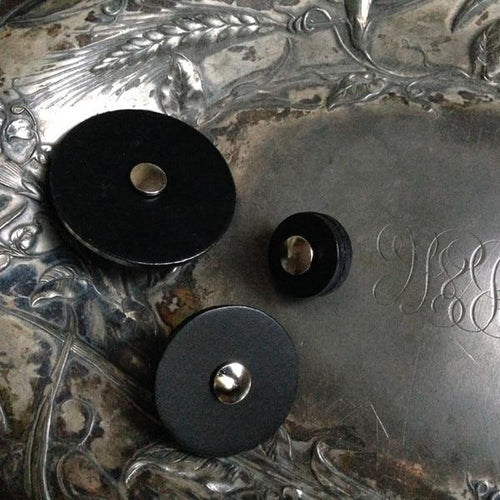 JUL Leather Pedestal Button Closures Small / Black