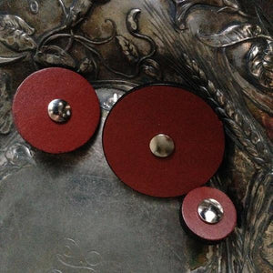 JUL Leather Pedestal Button Closures Small / Chestnut