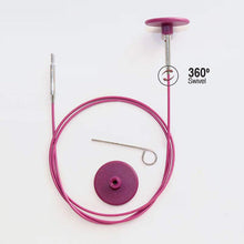 Load image into Gallery viewer, KnitPro Stainless Steel Interchangeable Cables 360 deg Swivel