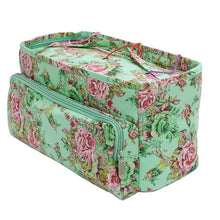 Load image into Gallery viewer, Knitting Project Bags Mint Green with Pink Flower 
