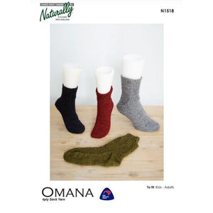 N1518 Omana 4ply Socks for the Family Pattern 