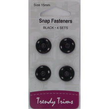 Load image into Gallery viewer, Snap Fasteners Black 15mm 
