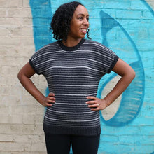 Load image into Gallery viewer, Stripe Short Sleeved Sweater Pattern