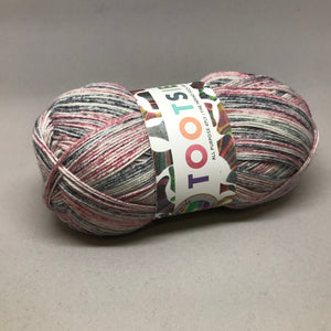 Tootsies 4ply Fine Merino Sock Yarn 462 Pink + Grey 