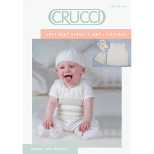 103 Crucci Baby Singlet, Hat and Bootees 4ply Knitting Pattern 