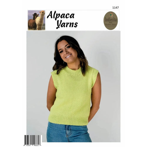 1147 Neon Slipover Vest 14ply Knitting Pattern 