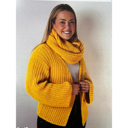 1149 Rib Cardi and Cowl 14ply Knitting Pattern 