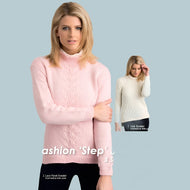 1401 Ladies Sweater with 3 Style Options Knitting Pattern 8Ply 