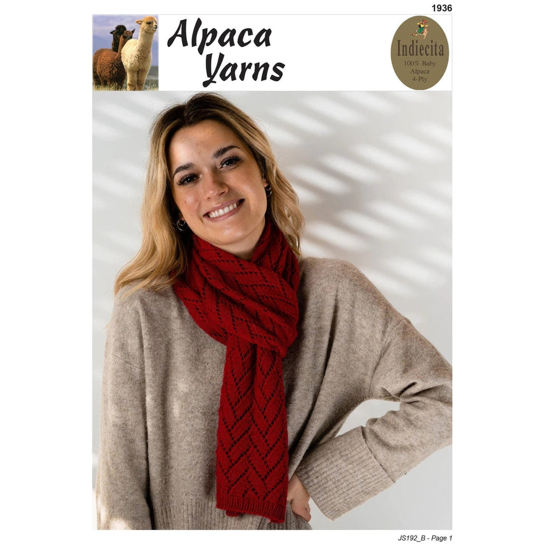 Alpaca Yarns Lace Scarf 4ply Knitting Pattern at Knitnstitch
