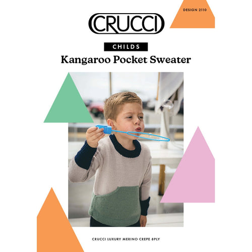 2110 Childs Kangaroo Pocket Sweater DK Knitting Pattern 