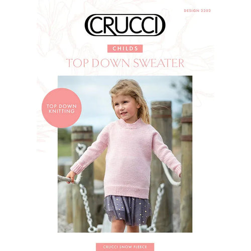 2202 Child's Top Down 8ply Sweater Knitting Pattern 