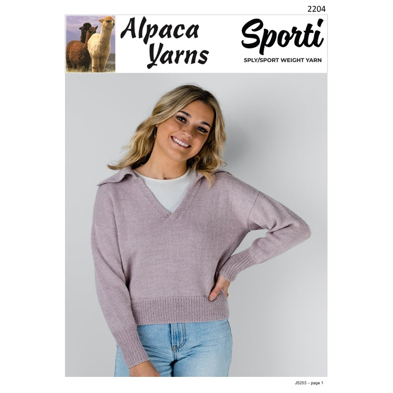 2204 Polo Sweater Sporti 5ply Knitting Pattern 