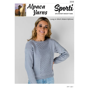 2210 Lace Top or Sweater Sporti 5ply Knitting Pattern 