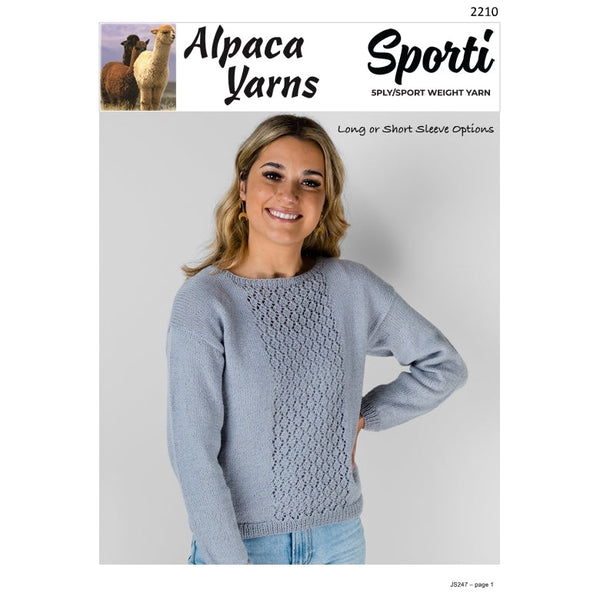 2210 Lace Top or Sweater Sporti 5ply Knitting Pattern at Knitnstitch