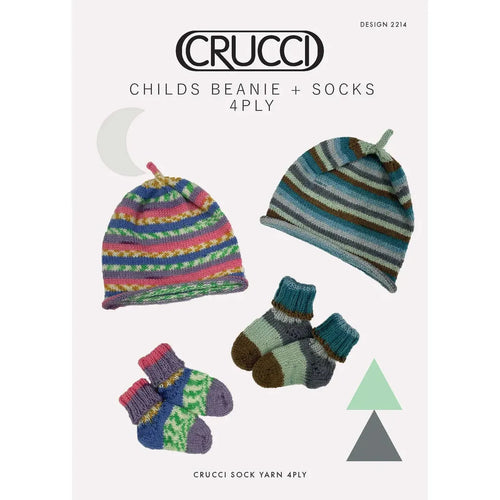 2214 Childs Beanie and Socks 4ply Knitting Pattern 