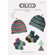 2214 Childs Beanie and Socks 4ply Knitting Pattern 