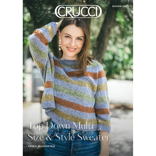 2217 Striped Top Down Adult Sweater DK Knitting Pattern 