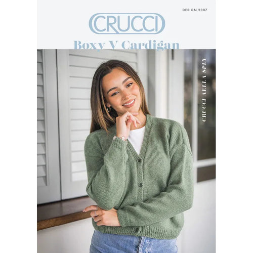 2307 Boxy V Cardigan DK Knitting Pattern 
