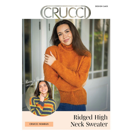 2403 Crucci Nimbus Ridged High Neck Sweater Knitting Pattern 