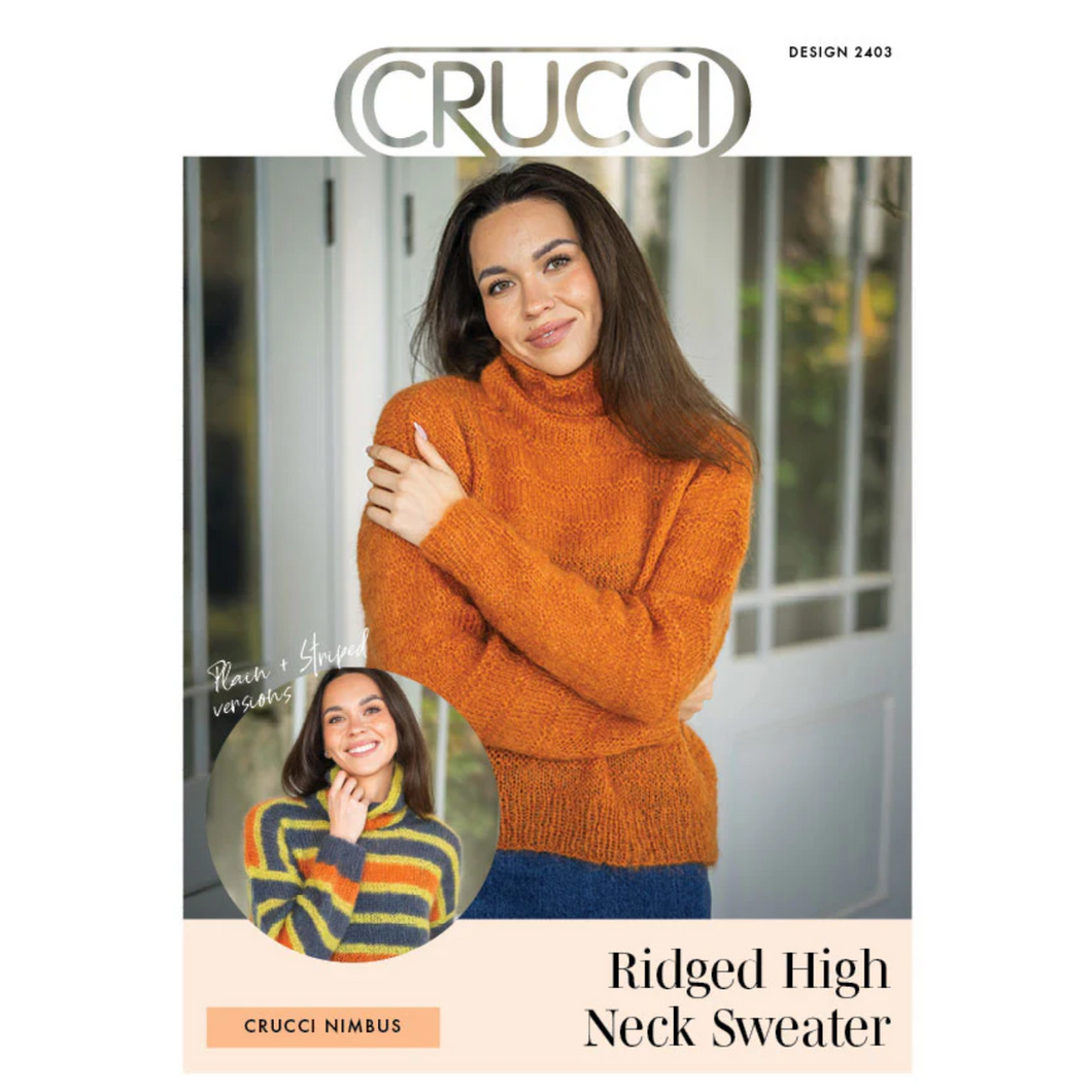 2403 Crucci Nimbus Ridged High Neck Sweater Knitting Pattern 