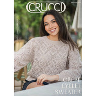 2410 Womens Crepe Eyelet Sweater DK Knitting Pattern 