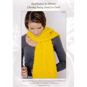 2501 Sunflowers in Winter Chunky Daisy Scarf or Cowl Pattern 