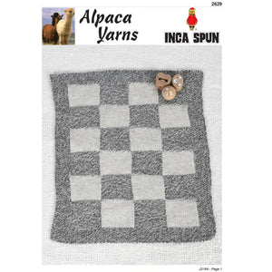 2629 Checkerboard Baby Pram Blanket 10Ply Pattern 