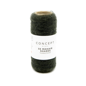 50 Mohair Shades by Concept by Katia 25 Very Dark Green 