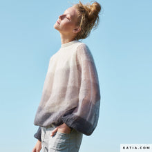 Load image into Gallery viewer, #6254-26 Gradient Sweater with Balloon Sleeves at Katia.com
