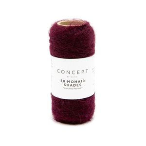 50 Mohair Shades by Concept by Katia 40 Burgandy Red 