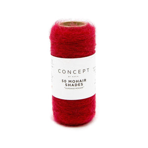 50 Mohair Shades by Concept by Katia 44 Luminous Red 