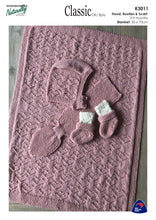 Load image into Gallery viewer, K3011 Gansey Love Pram Accessories DK Knitting Pattern
