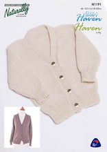 Load image into Gallery viewer, N1191 Raglan Cardigan 4ply Knitting Pattern for the whole family
