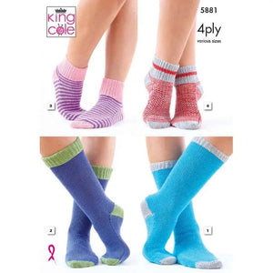 5881 4ply Kids Cotton Socks Knitting Pattern 