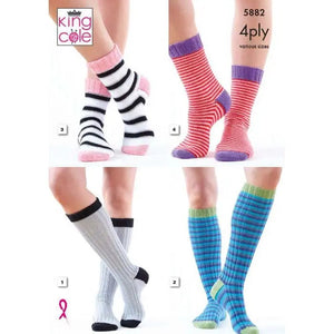 5882 4ply Kids Cotton Socks Knitting Pattern 