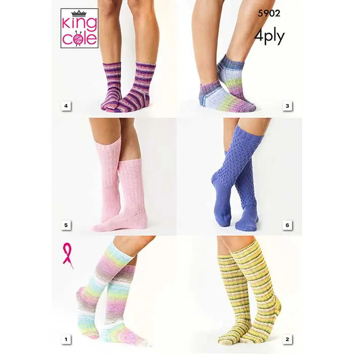 5902 4ply Cotton Socks Knitting Pattern 