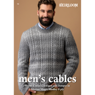 702 Men's Cables Sweater and Cardigan 8ply Knitting Pattern 