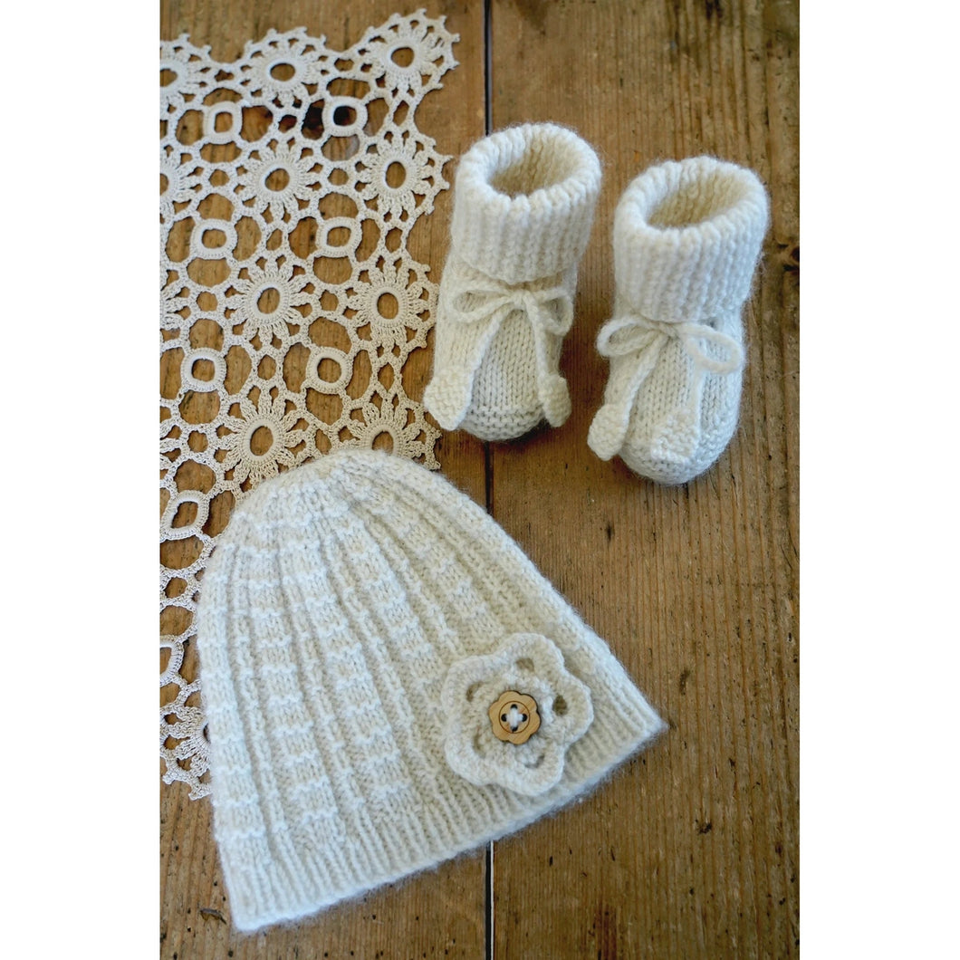 Ariel Beanie + Booties 4ply Knitting Pattern 