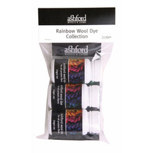 Load image into Gallery viewer, Ashford Wool Dye Pots Sampler Collections Rainbow Collection of 3 x 10g Scarlet, Blue and Yellow
