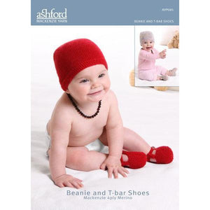Babies Beanie and T-Bar Shoes 4 Ply pattern