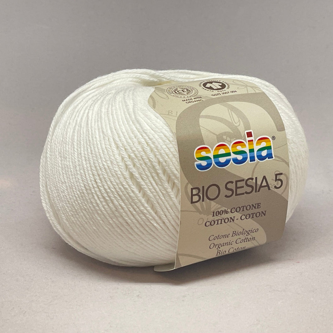 Bio Sesia 5 100% Organic Combed Cotton 4ply 910 White 